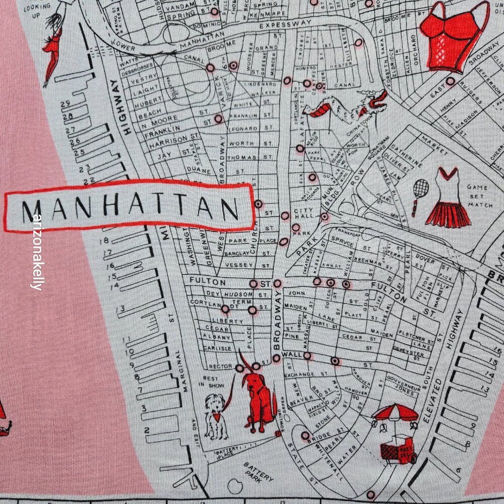kate spade NYC New York Map Scarf Pink - Picture 7 of 14